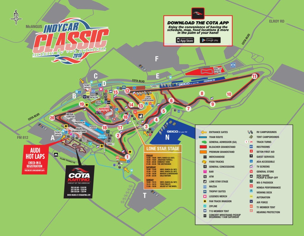 Circuit Of The Americas Printable Map Wells Printable Map