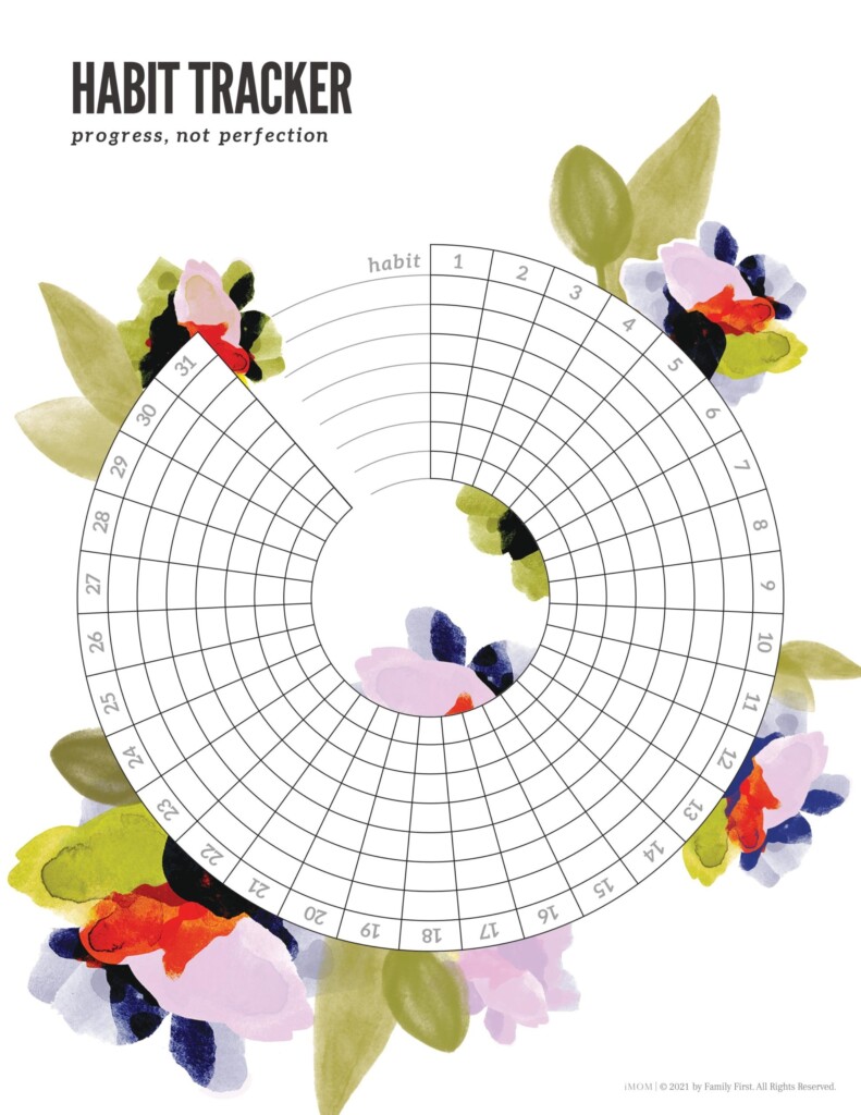 Circular Habit Tracker Printable