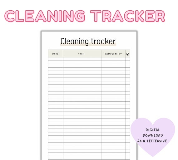 Cleaning Checklist Printable Cleaning Tracker Deep Cleaning Etsy