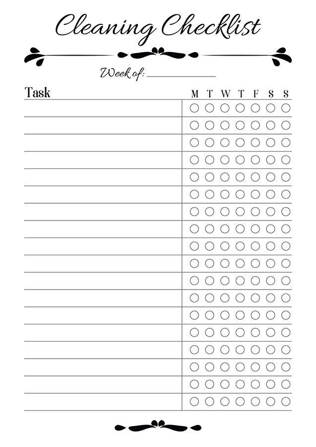 Cleaning Checklist Printable Printable Daily Cleaning Etsy Cleaning