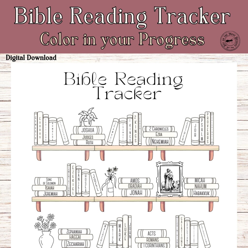 Coloring Bible Reading Tracker Printable Bible Tracker PDF 2025 