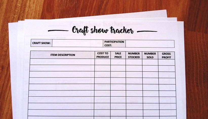 Craft Fair Inventory Tracker Free Printable DIY Beauty Base