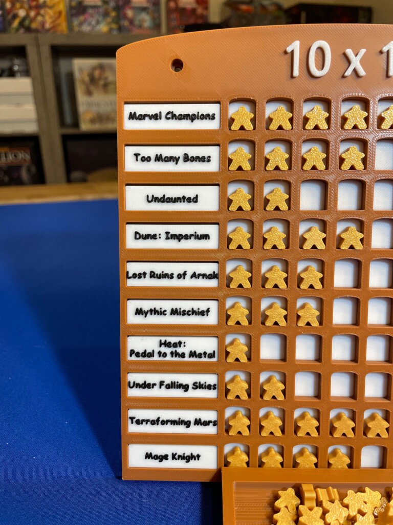 Customizable 10x10 Board Game Challenge Tracker Etsy