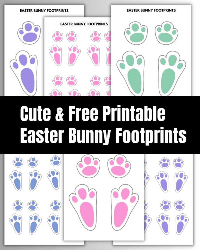 Cute Free Printable Easter Bunny Footprints The Clever Heart