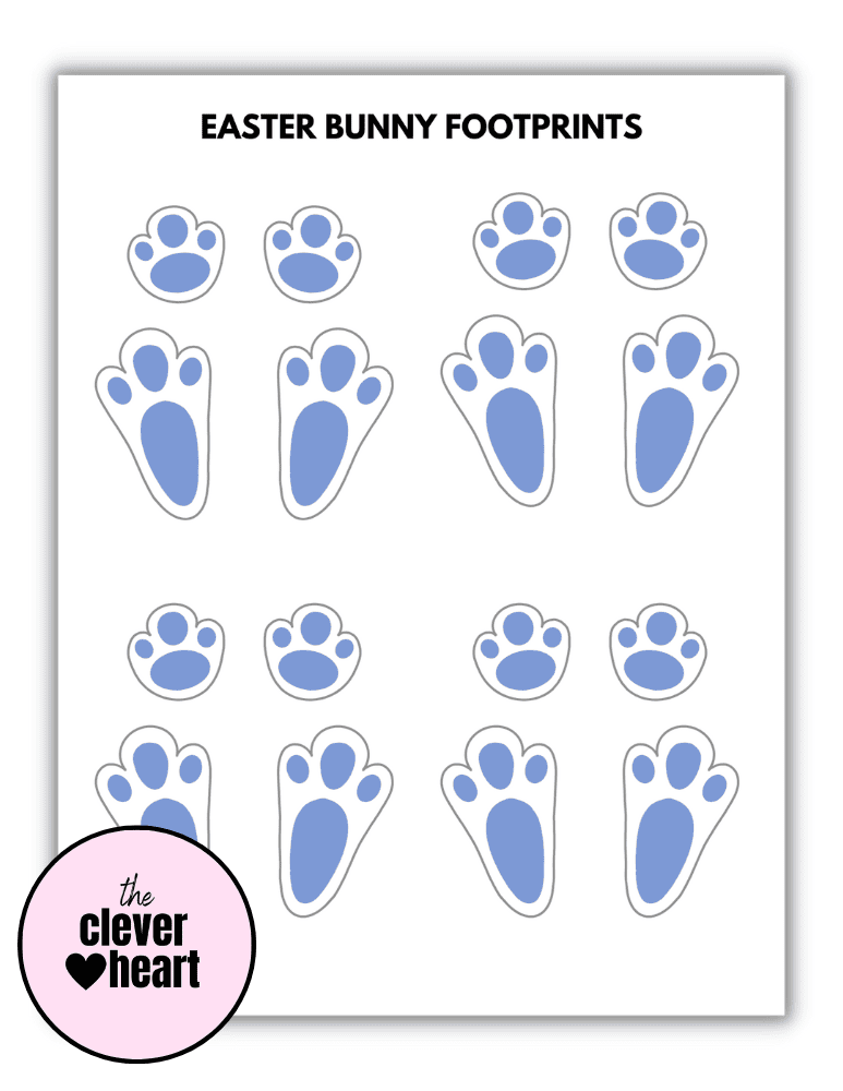 Cute Free Printable Easter Bunny Footprints The Clever Heart