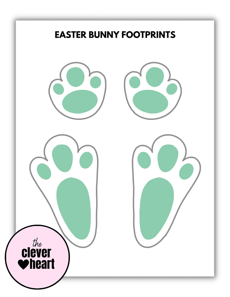 Cute Free Printable Easter Bunny Footprints The Clever Heart