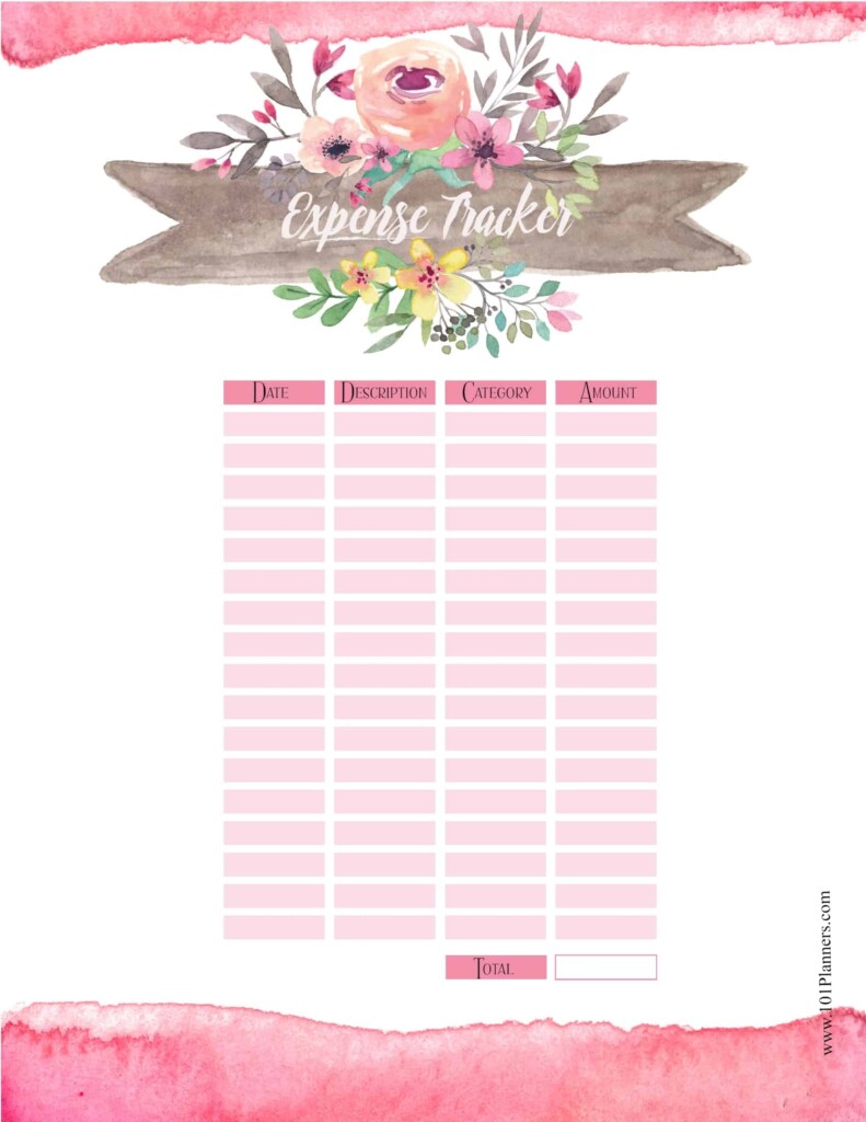 Cute Printable Expense Tracker Docsrolf