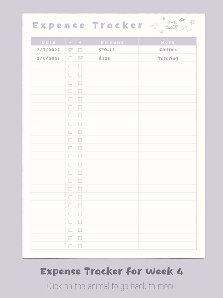 Cute Printable Expense Tracker Hilomaxi