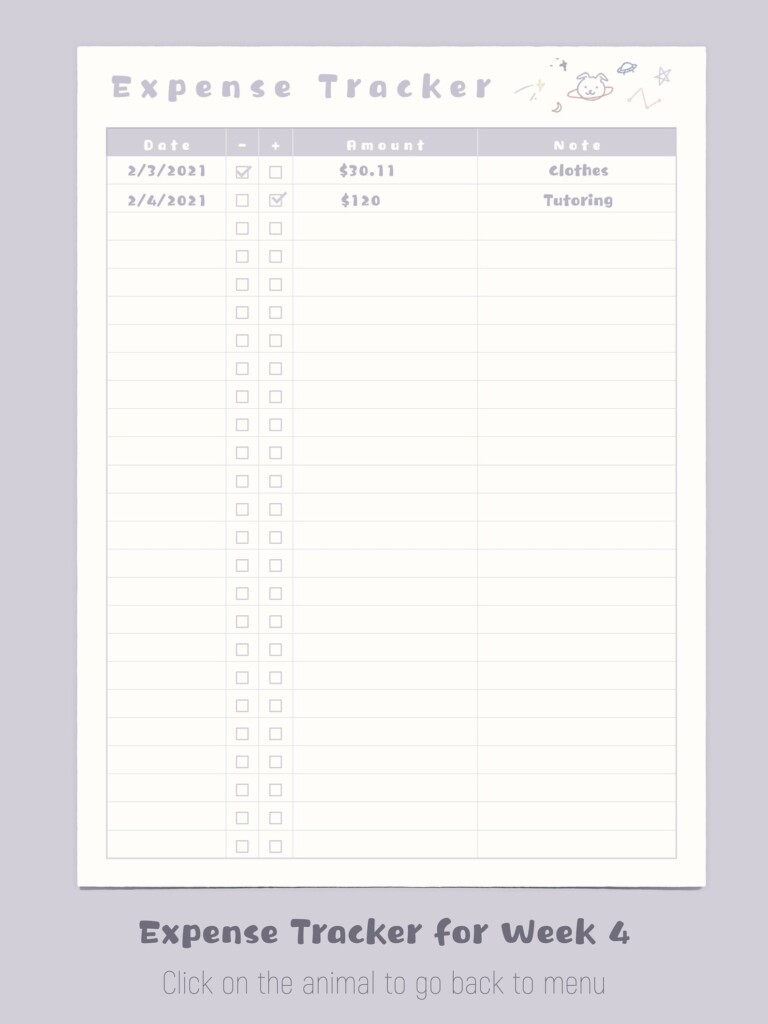 Cute Printable Expense Tracker Hilomaxi