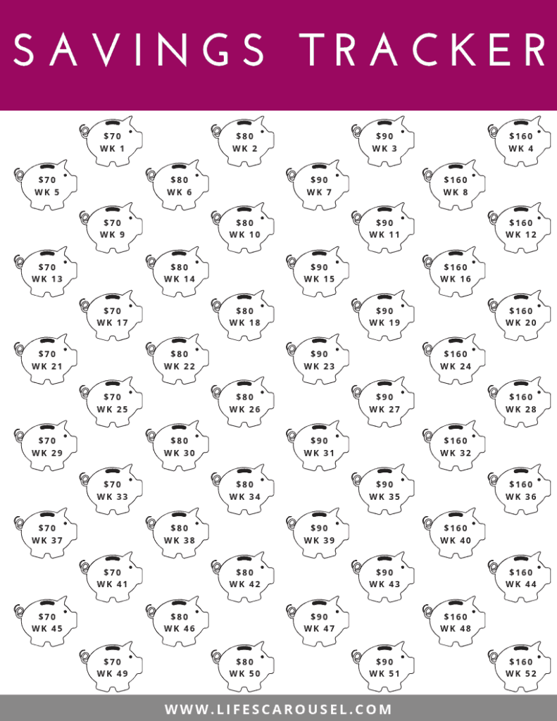 Cute Savings Tracker Printable