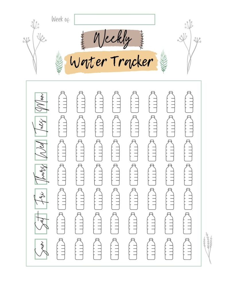 Cute Water Tracker Printable