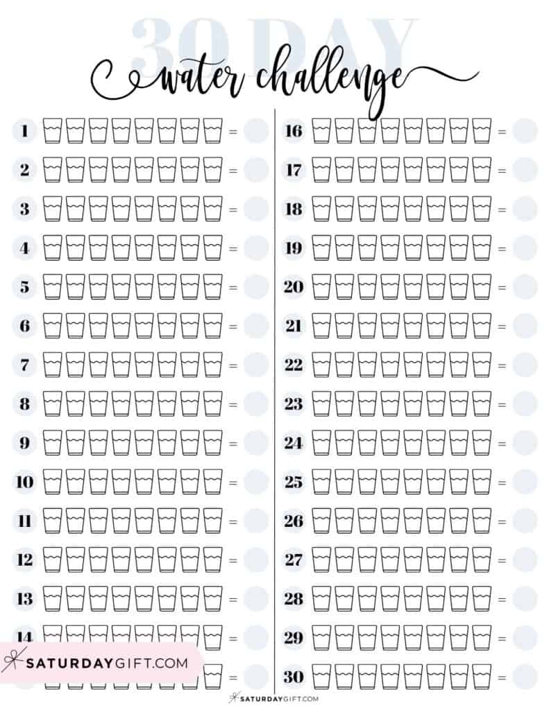 Cute Water Tracker Printable Keep Track Of Your Daily Water Intake