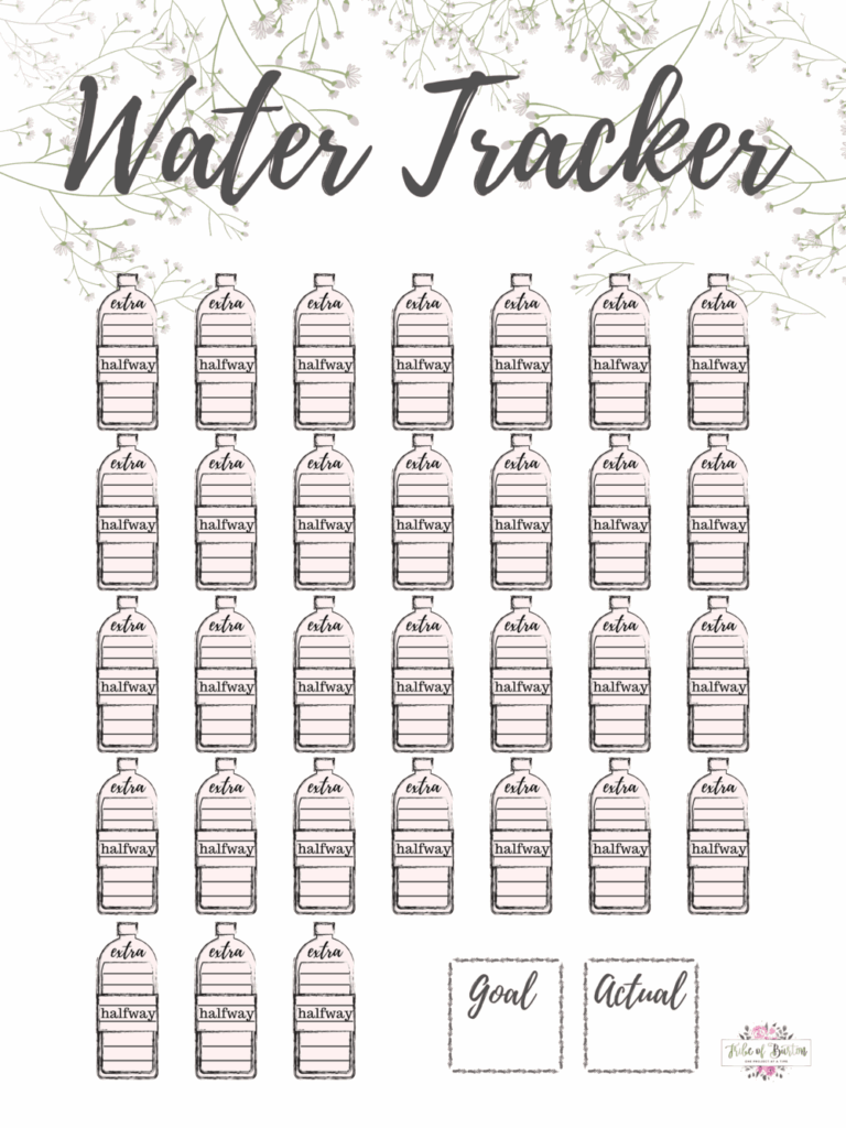 Cute Water Tracker Printable Printable Free Templates
