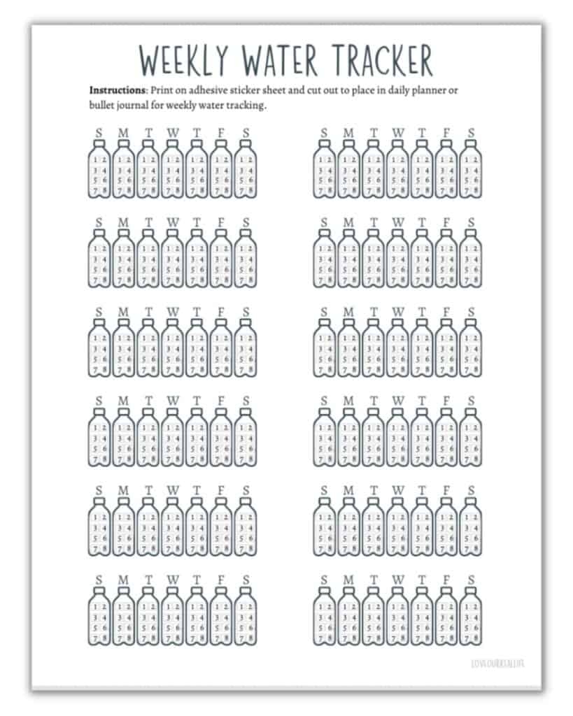 Cute Water Tracker Printable Printable Free Templates
