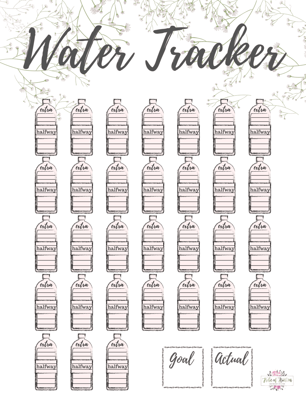 Cute Water Tracker Printable Printable Free Templates