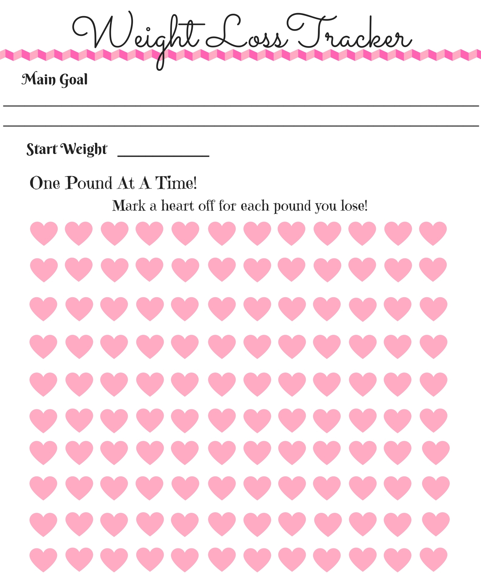 Cute Weight Loss Tracker Printable