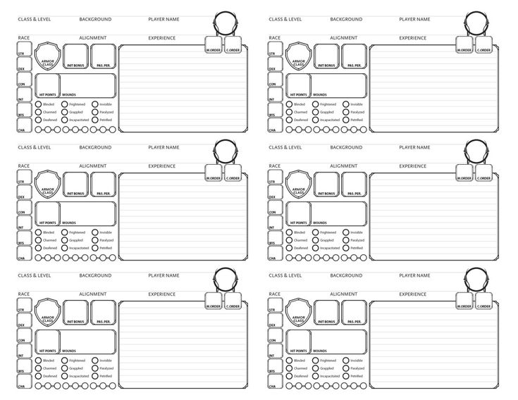 D D 5e Party Tracking Sheet