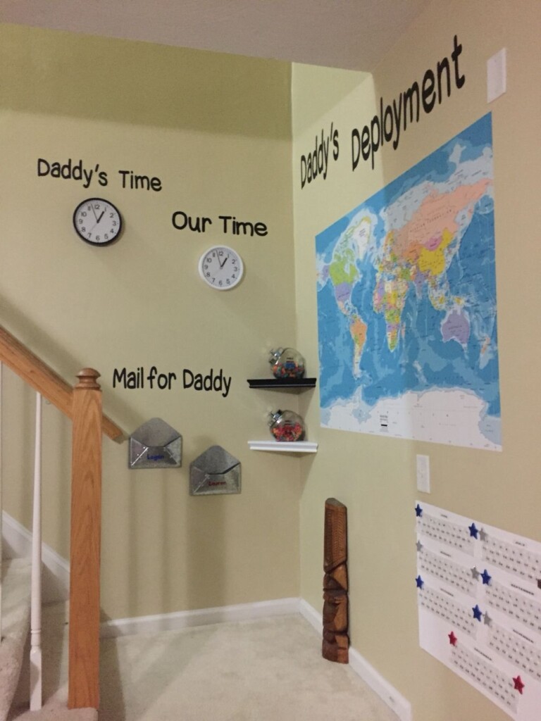 Daddy 39 s Deployment Wall Is An Interactive Way For The Kids To Track 