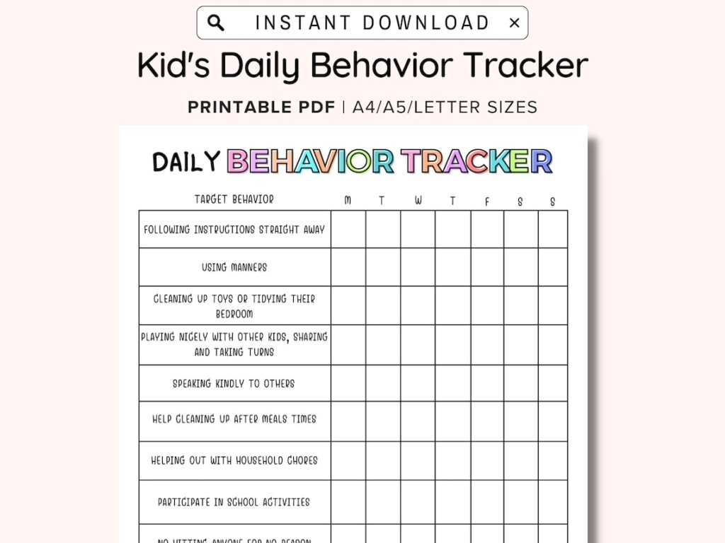 Daily Behavior Chart Pdf 42 Printable Behavior Chart Templates for 