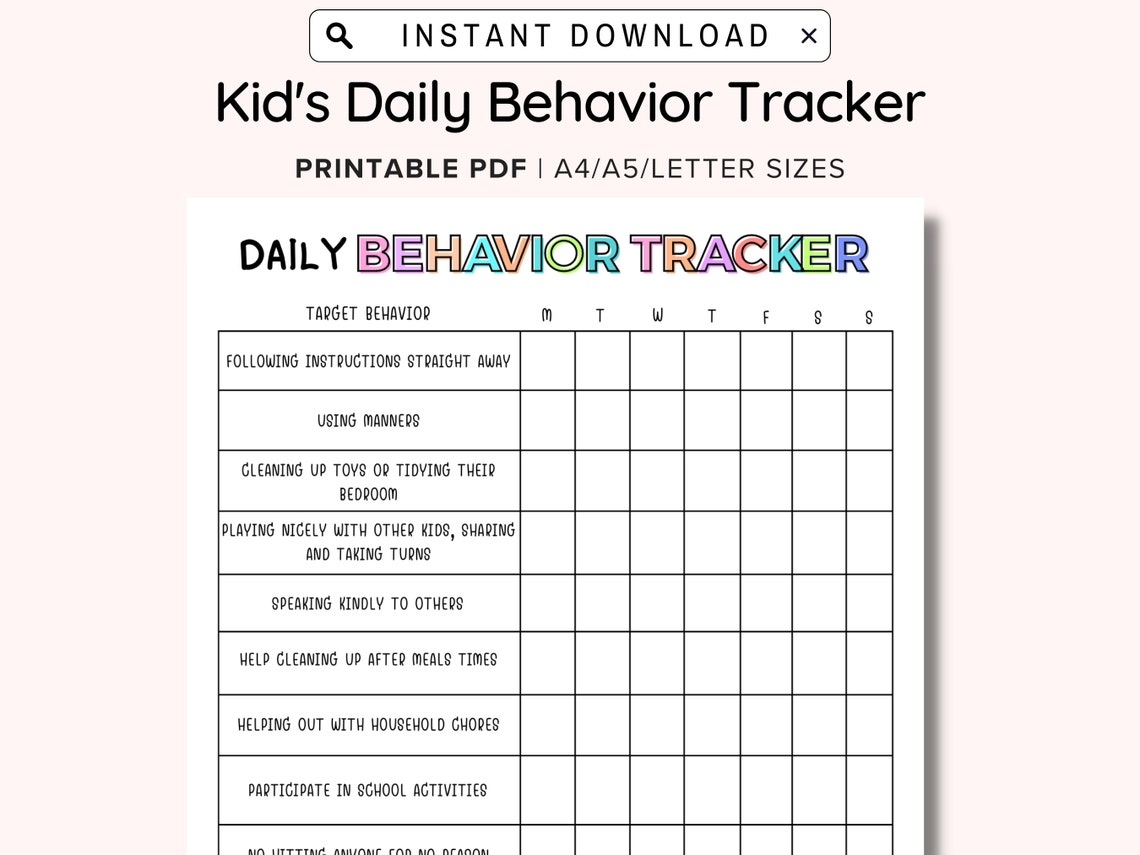 Daily Behavior Chart Pdf 42 Printable Behavior Chart Templates for