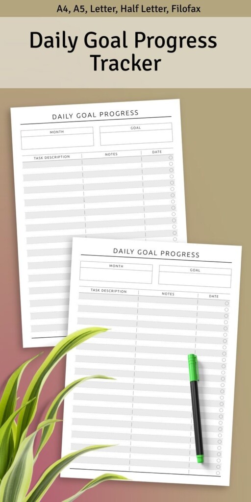 Daily Goal Tracker Printable