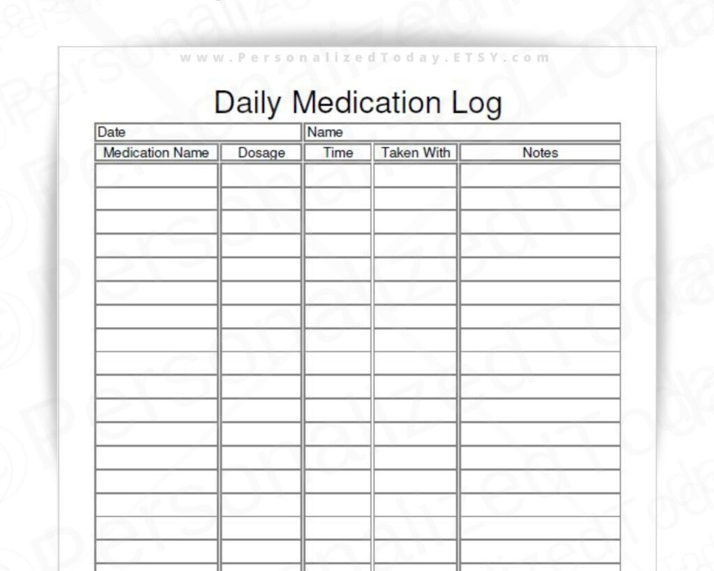 Daily Medication Tracker Fillable And Printable PDF Digital Download 