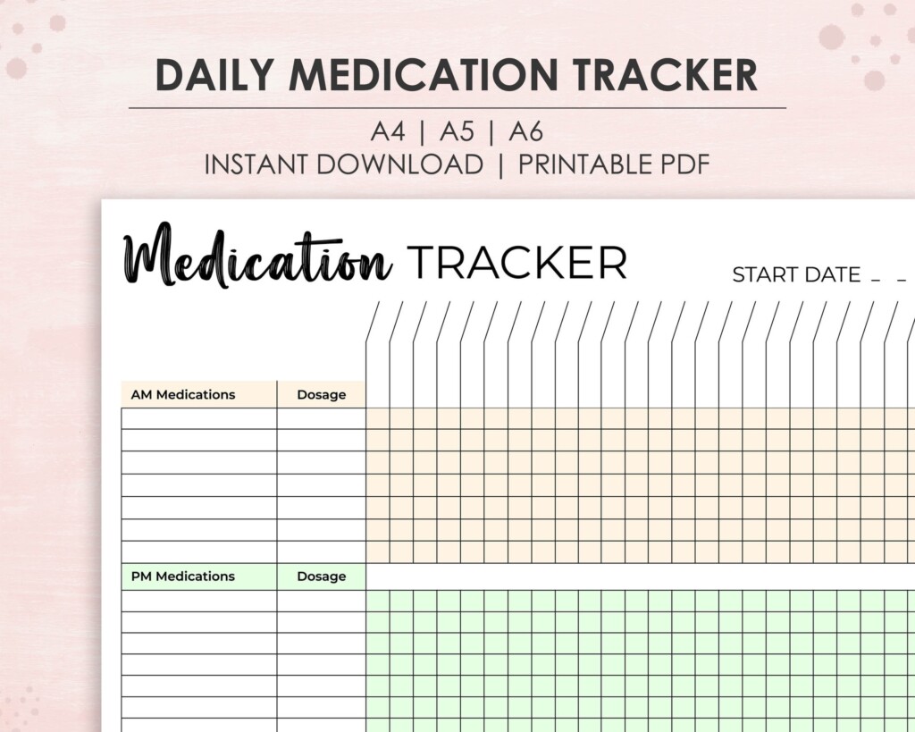 Daily Medication Tracker Printable Medication Log Daily Medication 