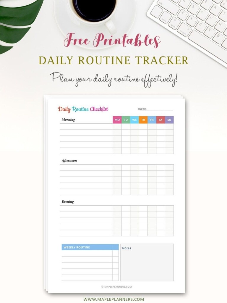 Daily Routine Free Printable Daily Planner Templates Printable