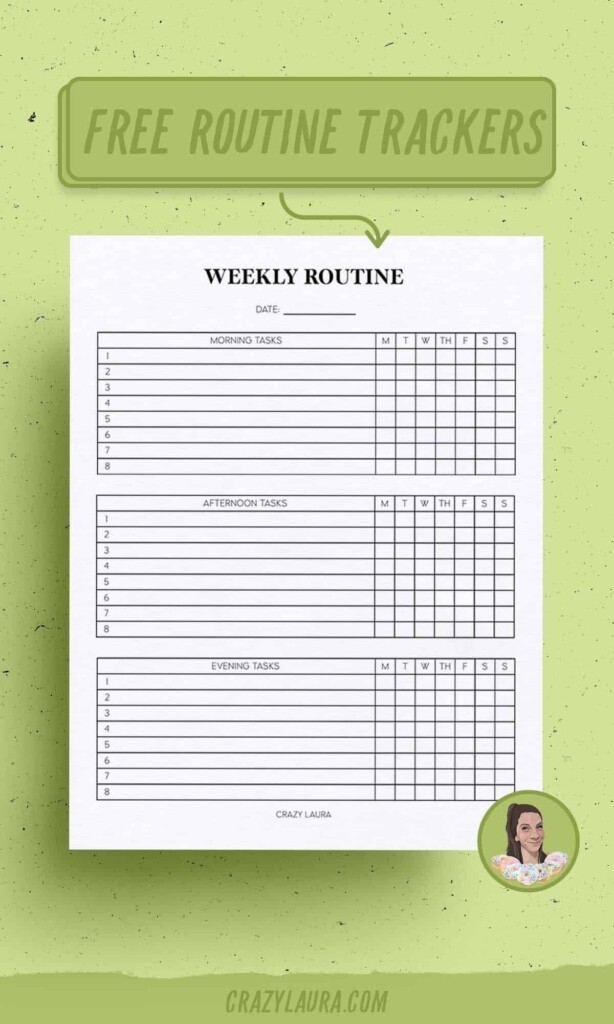 Daily Routine Tracker Printable Printable Free Templates