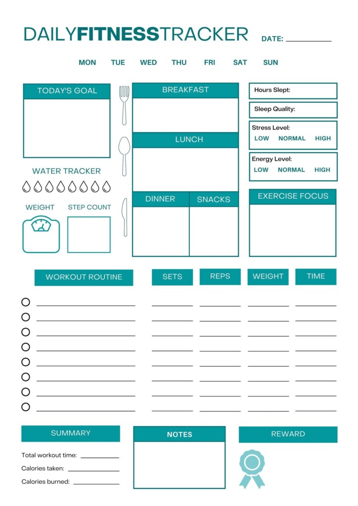 Daily Workout Tracker Daily Exercise Fitness Journal Workout Planner 
