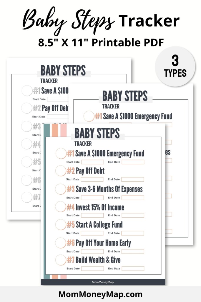 Dave Ramsey Baby Steps Tracker Steps 1 7 Printable PDF Dave Ramsey 