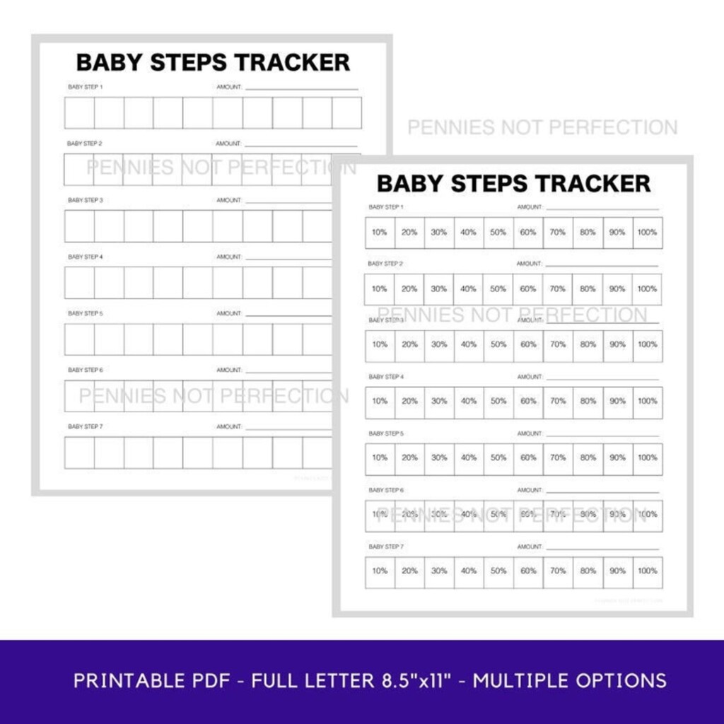 Debt Free Baby Steps Tracker Dave Ramsey Baby Steps 1 7 Printable PDF 