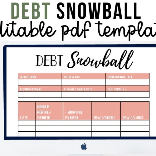 Debt Snowball Printable Dave Ramsey Debt Snowball Tracking Etsy