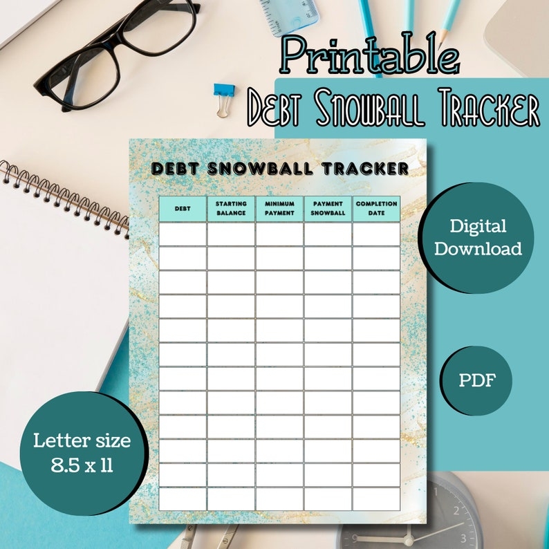 Debt Snowball Tracker Printable Debt Tracker Debt Payoff Tracker Debt 