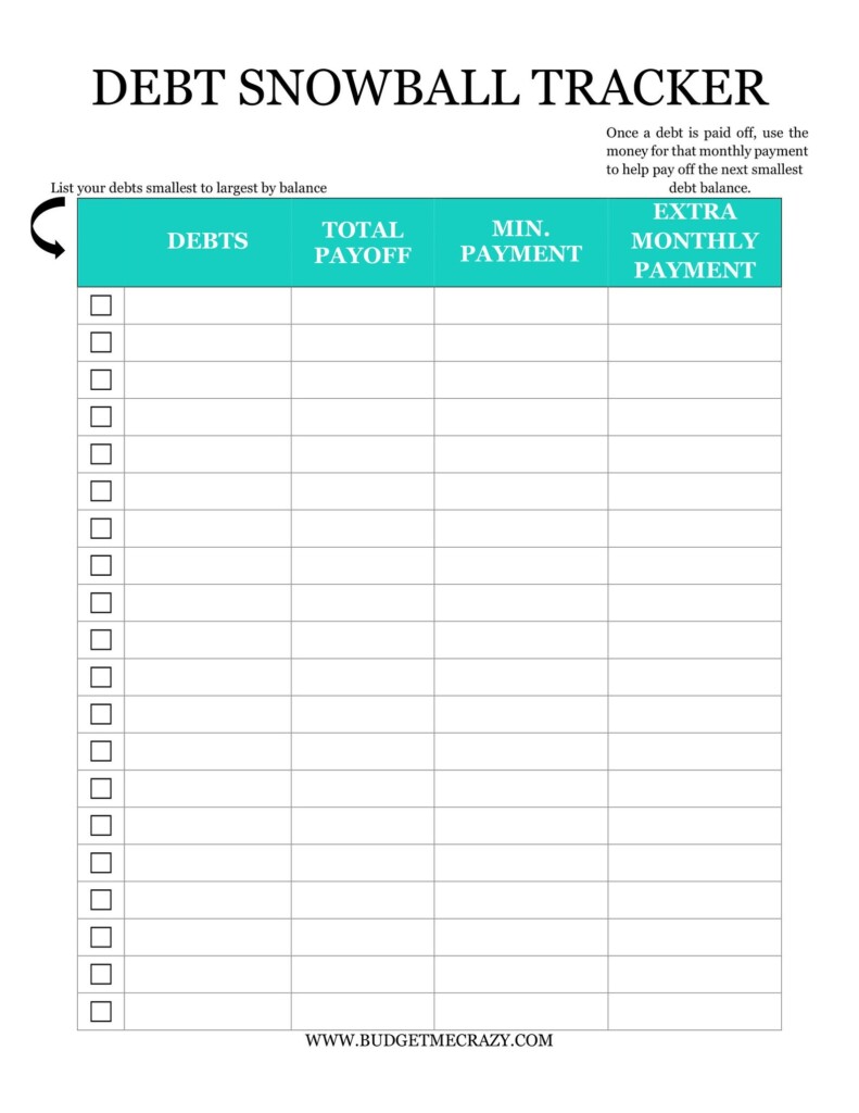 Debt Snowball Tracker Printable Etsy