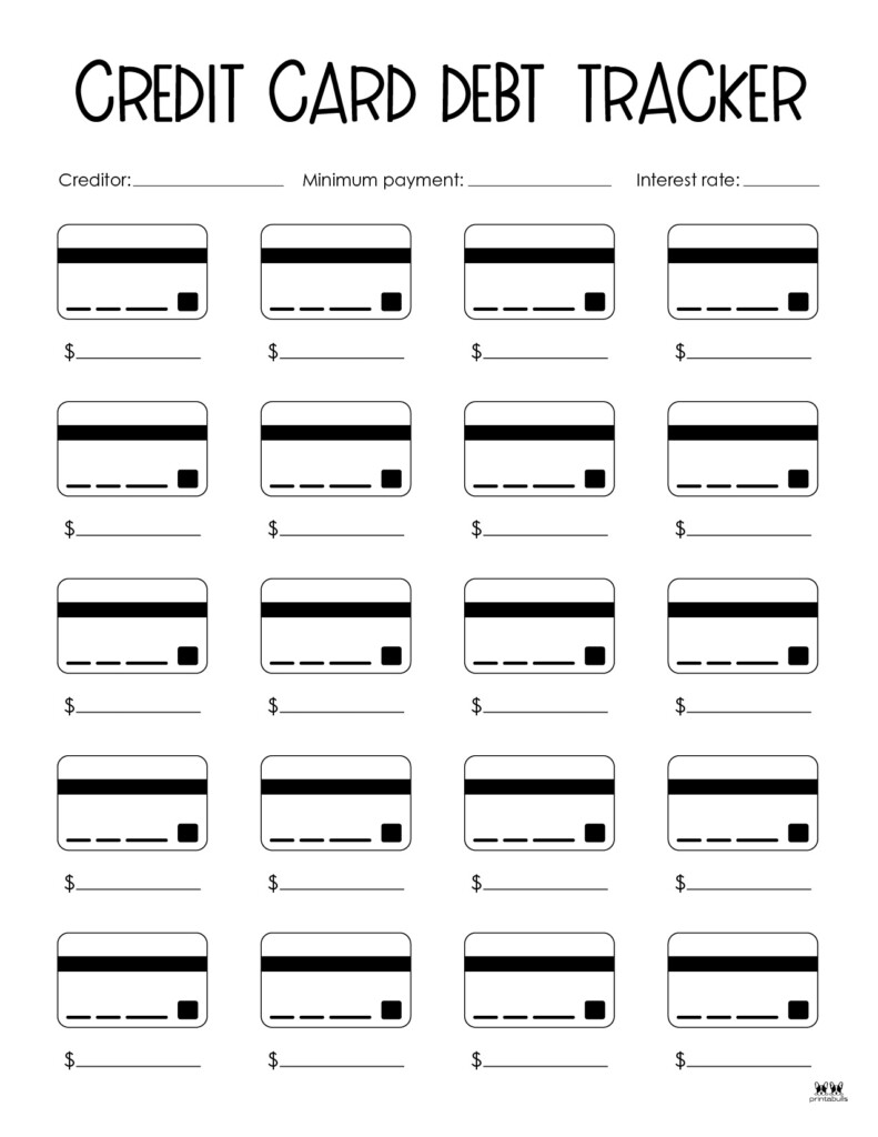 Debt Trackers Debt Snowball Worksheets 35 Pages PrintaBulk
