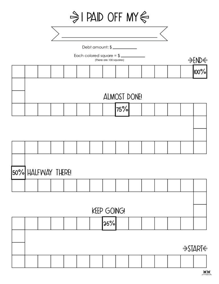 Debt Trackers Debt Snowball Worksheets 35 Pages PrintaBulk