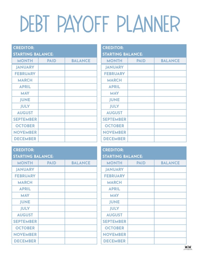 Debt Trackers Debt Snowball Worksheets 35 Pages Printabulls