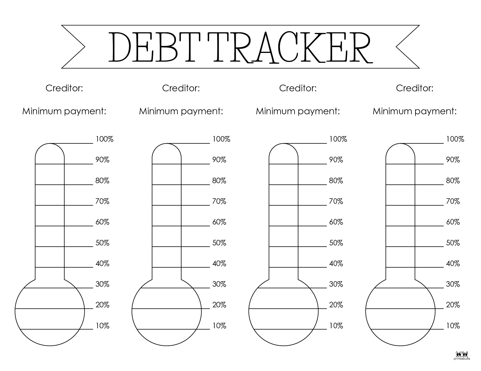 Debt Trackers Debt Snowball Worksheets 35 Pages Printabulls