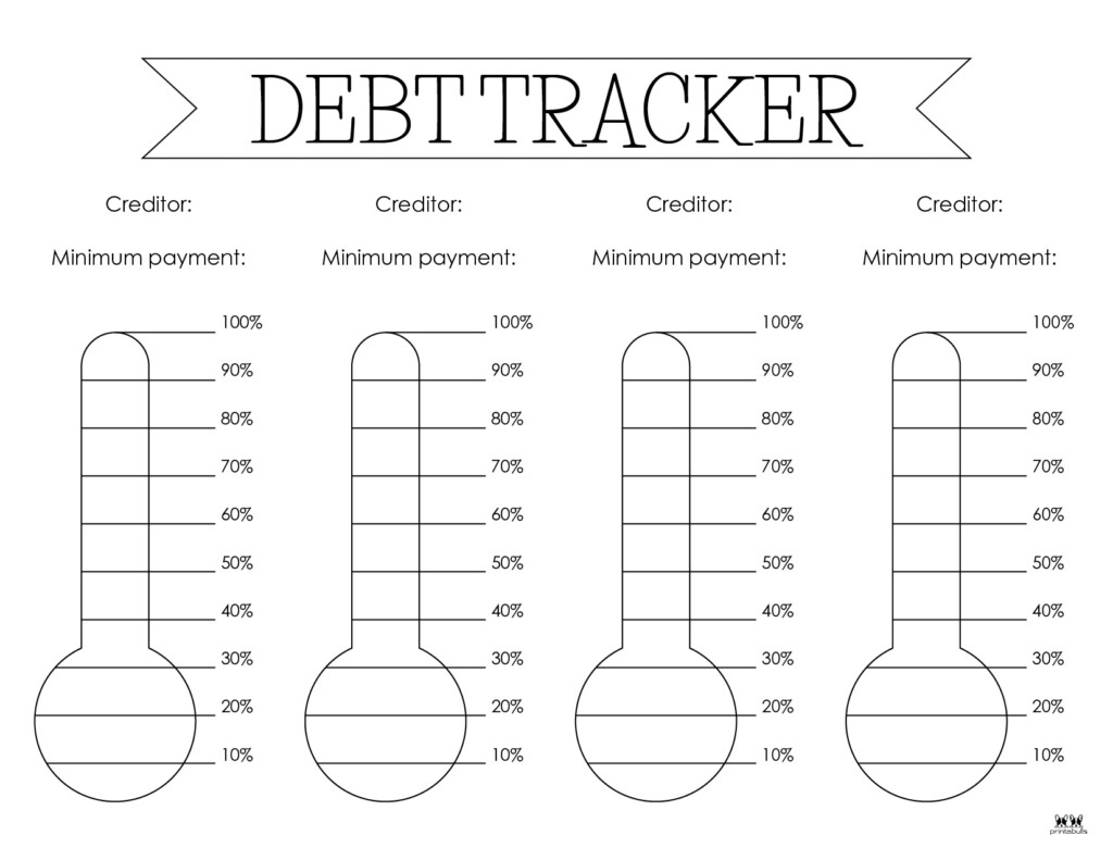 Debt Trackers Debt Snowball Worksheets 35 Pages Printabulls