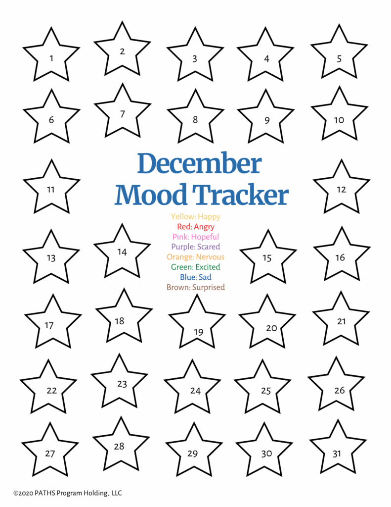 December Mood Tracker Printable
