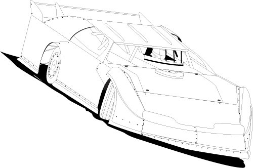 Dirt Track Late Model Pages Coloring Pages
