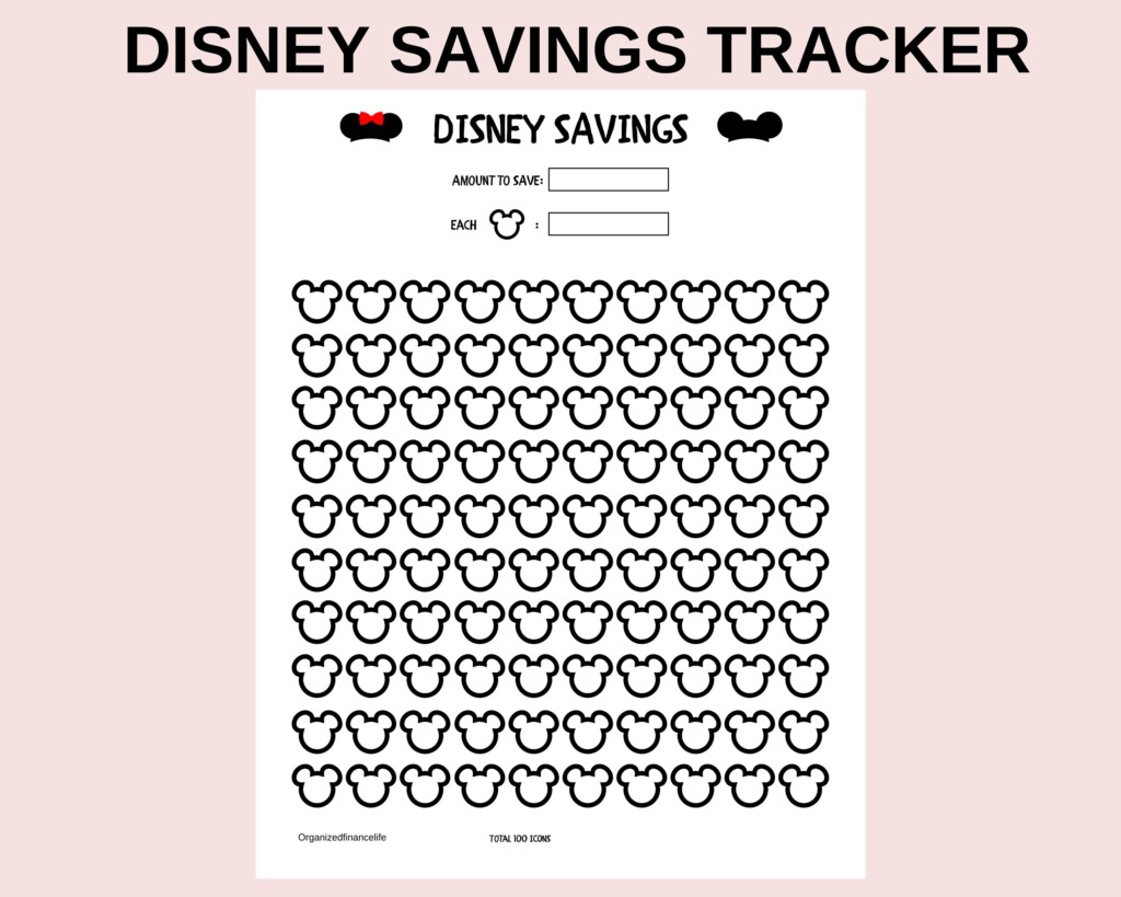 Disney Savings Tracker PDF Printable Disney Fund Disney Etsy