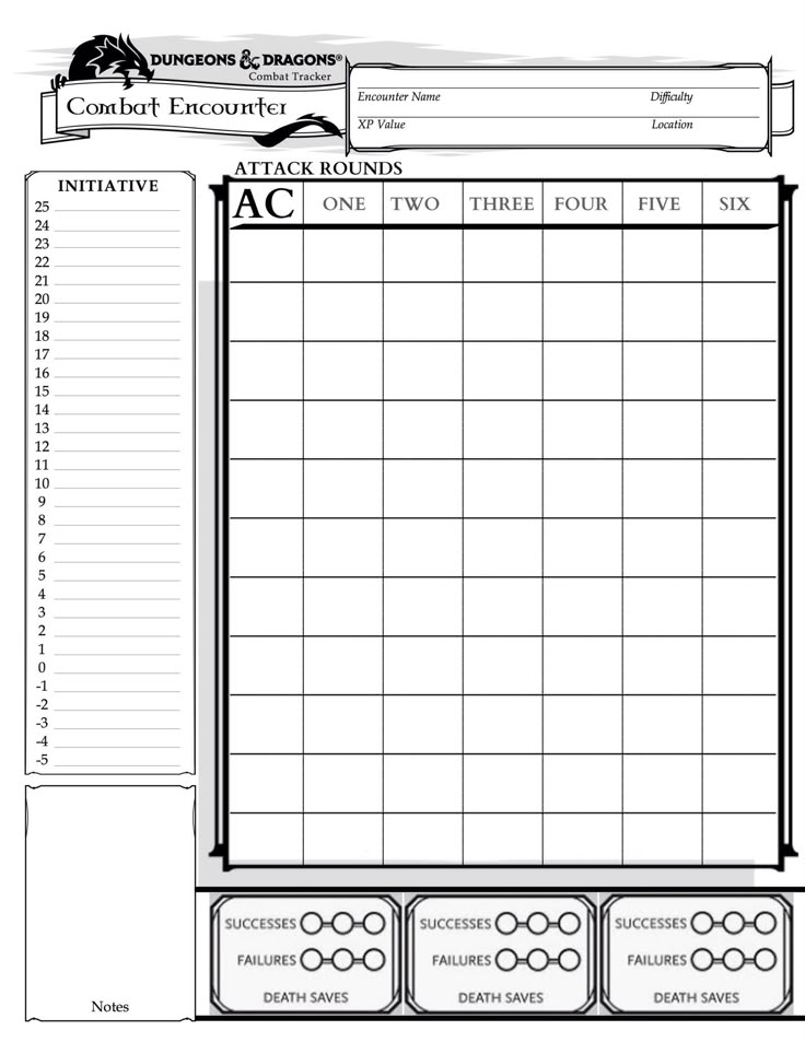 Dnd 5e Initiative Tracker Pdf