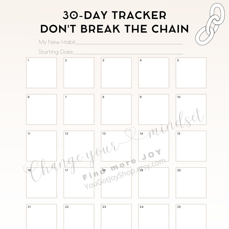 Don 39 t Break The Chain Habit Tracker Printable Printable Habit Tracker