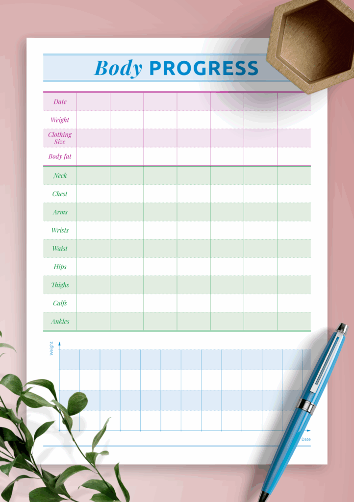 Download Printable Body Progress Template PDF