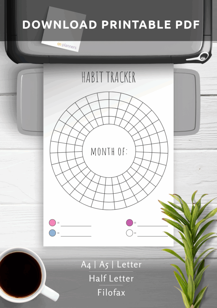 Download Printable Circular Monthly Habit Tracker Template PDF