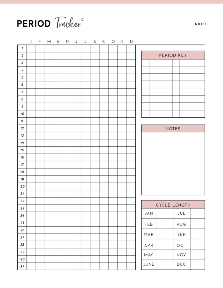 Download Printable Period Tracker PDF World Of Printables