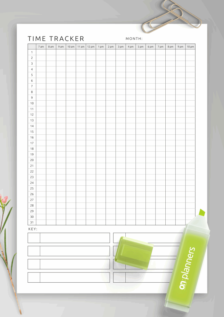 Download Printable Time Tracker Template PDF