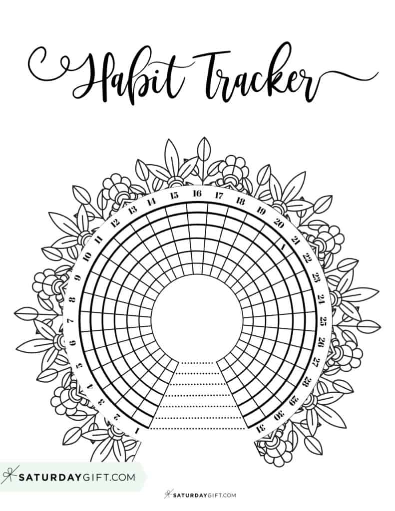 Downloadable Free Printable Circle Habit Tracker Printable Templates 